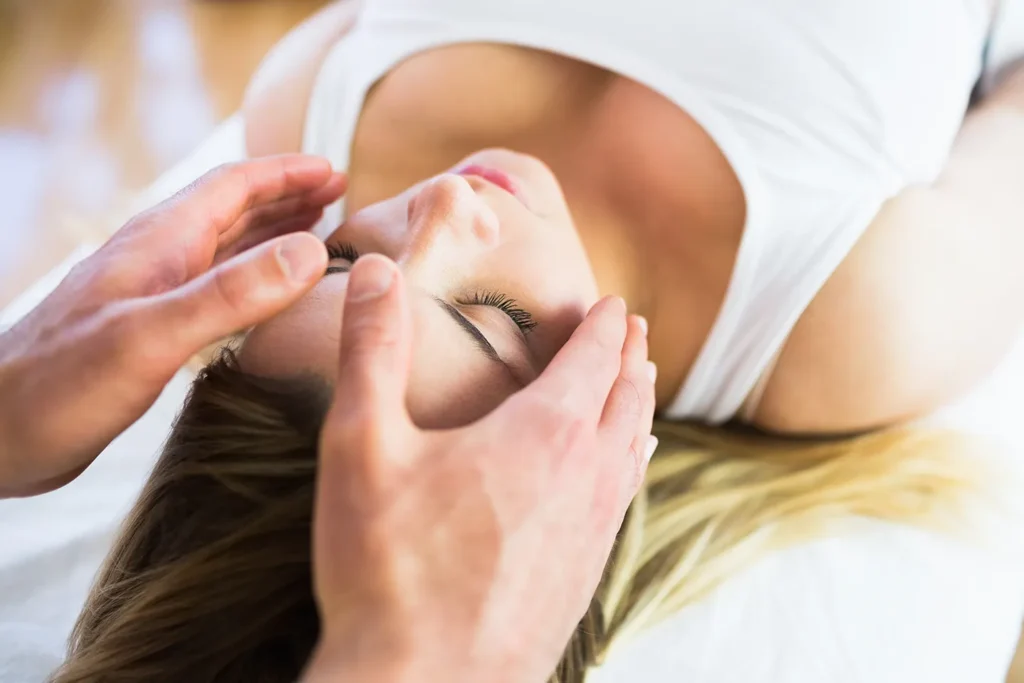 Client getting reiki treatment for health and wellbeing in Carlisle, Cumbria